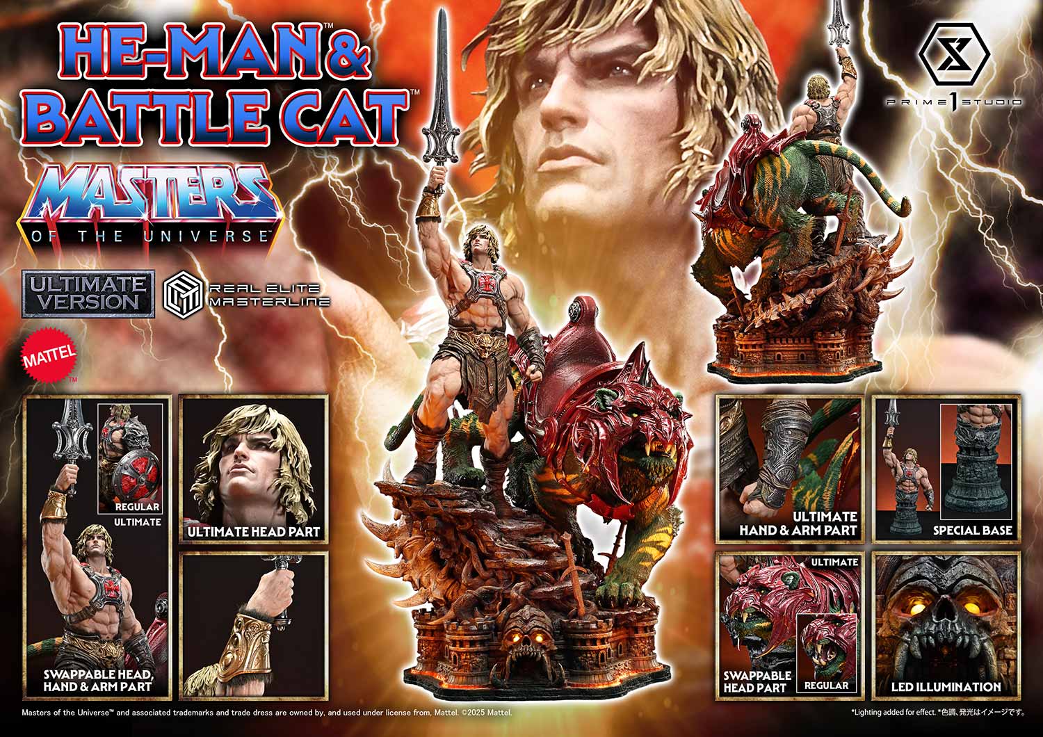 Real Elite Masterline Masters of the Universe He-Man & Battle Cat Ultimate Bonus Version - Image 22