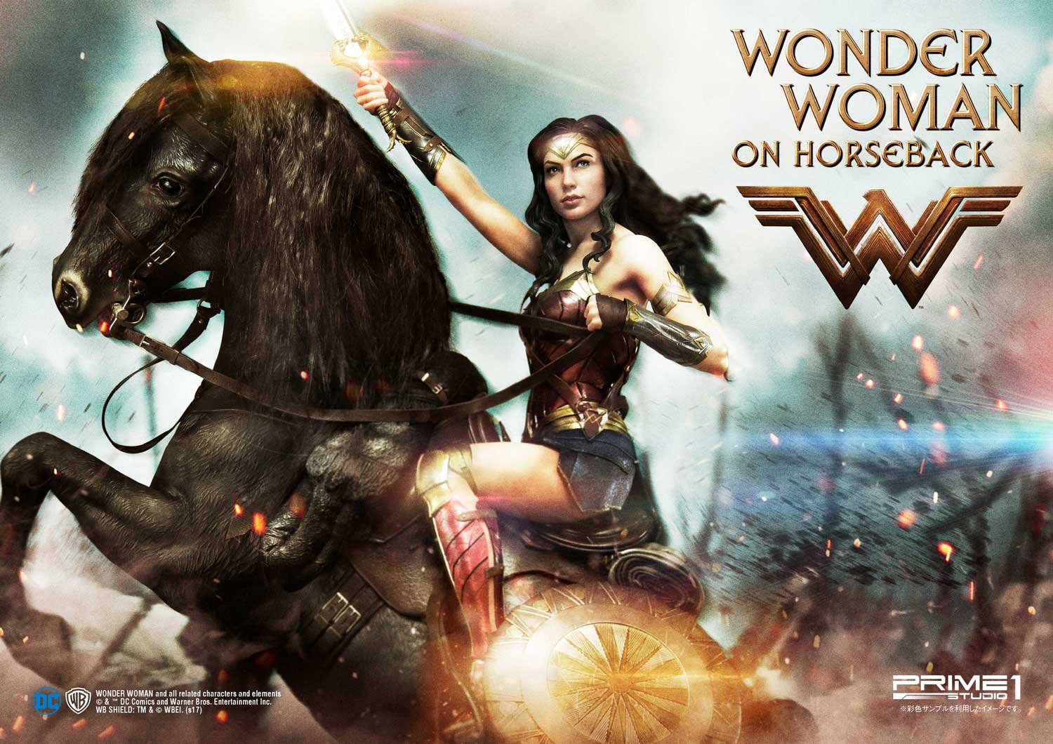 Museum Masterline Wonder Woman (Film) Wonder Woman on HorseBack Gold Version - Image 15