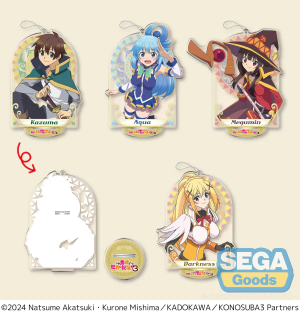 SEGA "KONOSUBA -God's blessing on this wonderful world 3" Clear Keychain With Stand (EX)