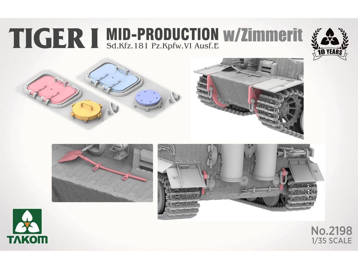 Takom 1/35 Tiger I Mid-Production w/Zimmerit Sd.Kfz.181 Pz.Kpfw.VI Ausf.E - Image 6