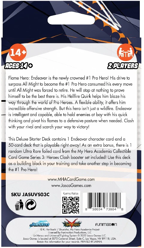 UniVersus CCG: Set 3- My Hero Academia Endeavor Deluxe Starter Deck - Image 3